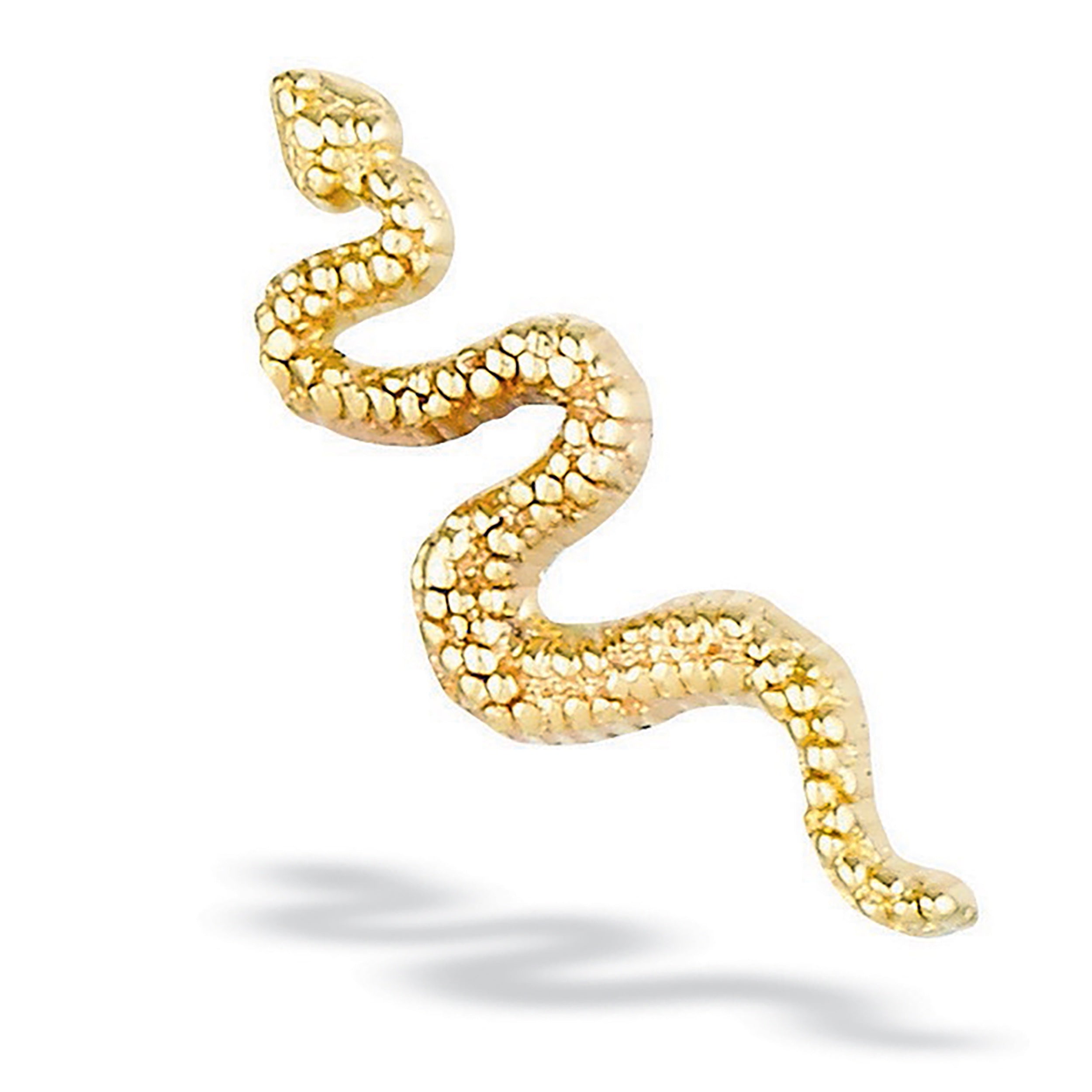 Snake Gold Threadless End  (Body Gems)