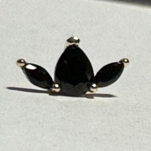 Onyx Pear Marquise Yellow Gold Threadless End (Sun Piercer)