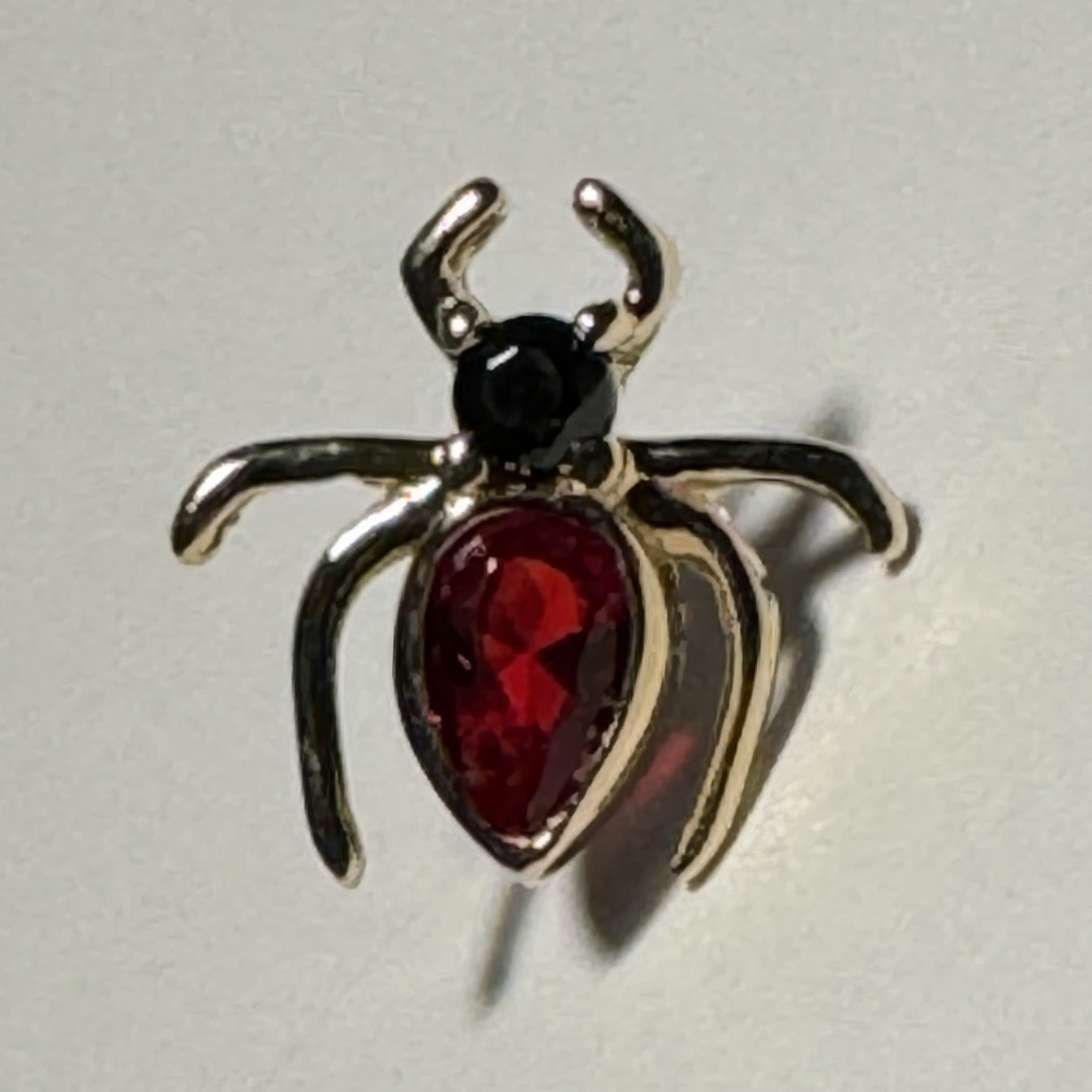 Black Widow Yellow Gold Black Ruby CZ Threadless End (Sun Piercer)