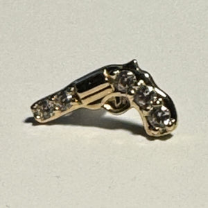 Revolver Yellow Gold CZ Threadless End (Sun Piercer)