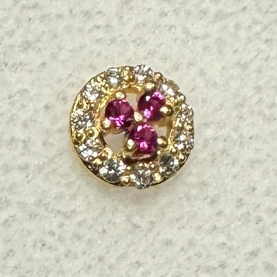 Jasmine 18k Yellow Gold CZ Ends (DNA)