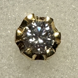 18kt Yellow Gold 6 Prong Set Moissonite Gem Threadless End (DNA)