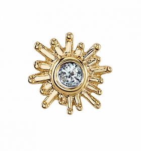 Sunray Yellow Gold CZ Threaded End (BVLA)