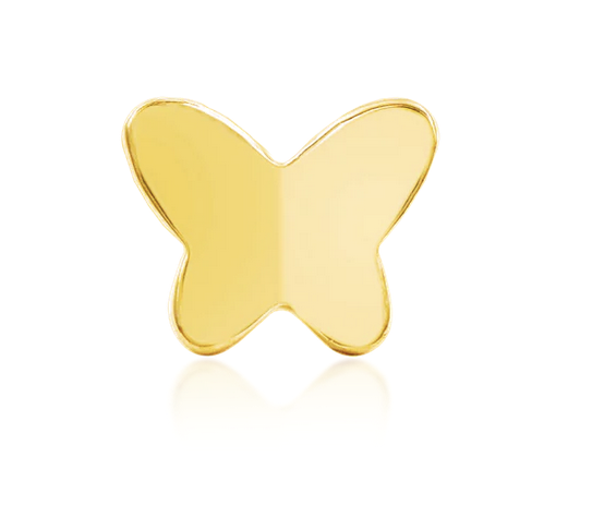 Butterfly Yellow Gold Threadless End (Junipurr)