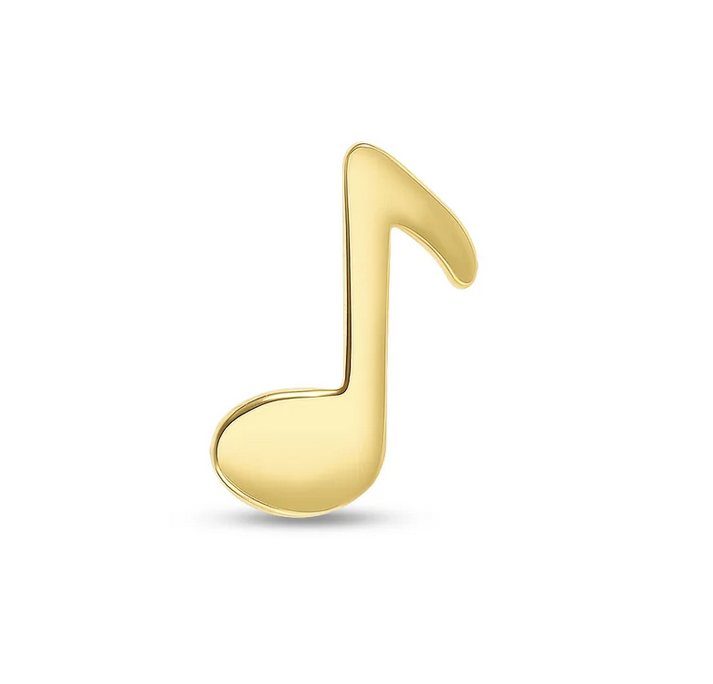 Musical Note Yellow Gold Threadless End (NorVoch)