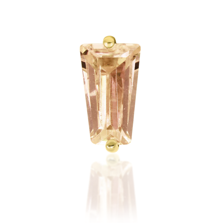 Harper Yellow Gold Champagne CZ Baguette Threadless End (Junipurr)