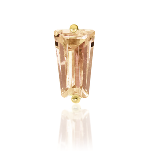 Harper Yellow Gold Champagne CZ Baguette Threadless End (Junipurr)