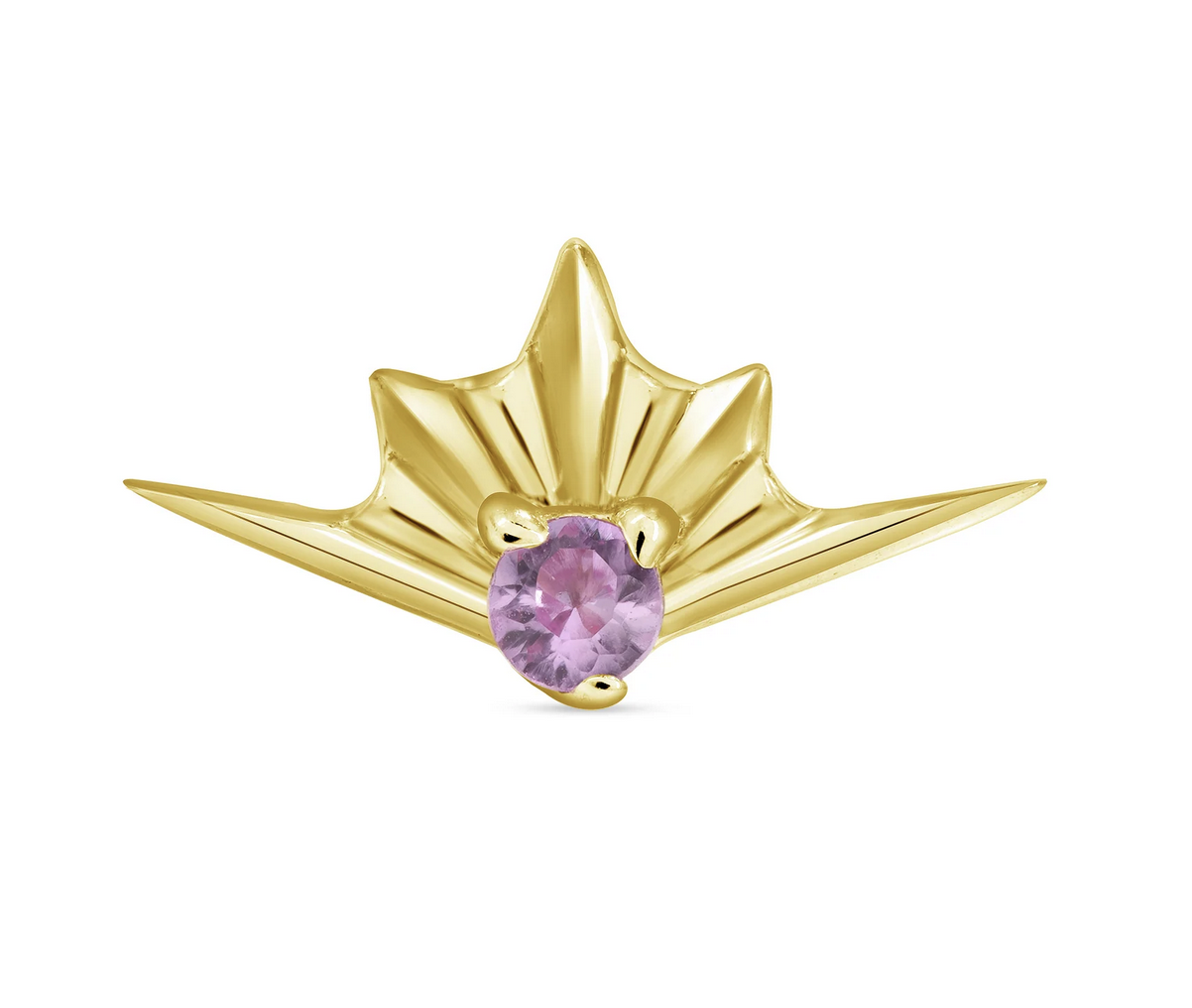 Skye Yellow Gold Amethyst CZ Threadless End (NorVoch)