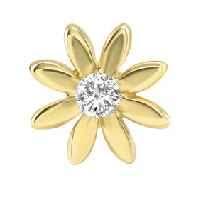 Chamomile Flower Gold CZ Threadless End (NorVoch)