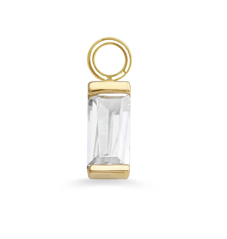 Baguette Charm Yellow Gold CZ (NorVoch)