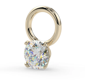 Prong Set CZ Gold Charm (Kiwi Diamond)