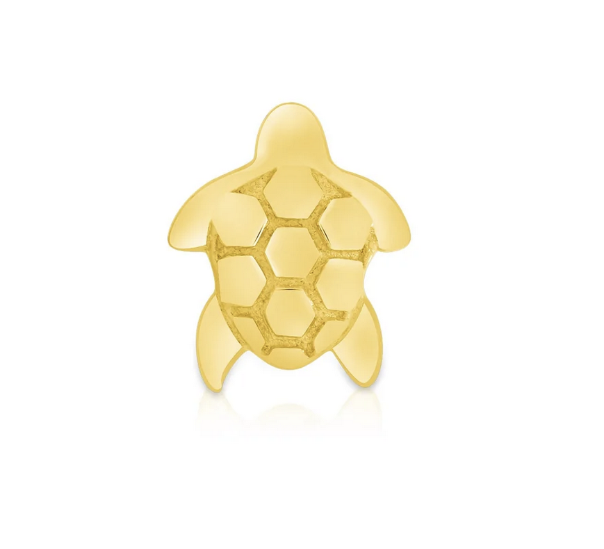 Sea Turtle Yellow Gold Threadless End (NorVoch)