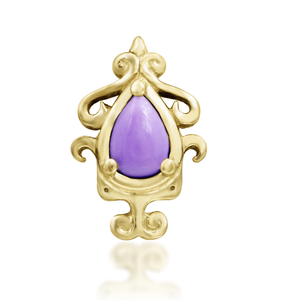 Savene Purple Turquoise Threadless Gold End (Junipurr)