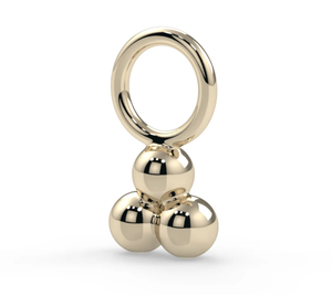 3 Bead Gold Charm (Kiwi Diamond)