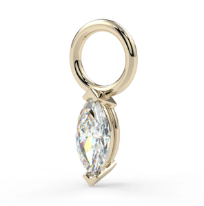 Marquise Cut CZ Gold Charm (Kiwi Diamond)
