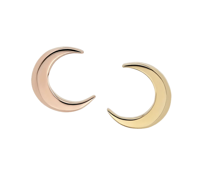 Plain Moon 18kt Gold Threadless End (Anatometal)