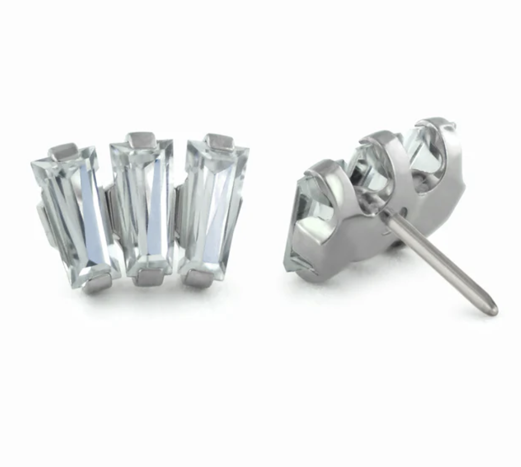 Titanium Baguette Cut Gem Fan Cluster (NeoMetal)