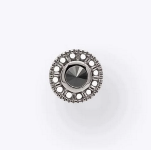 Omega 12 White Gold Reverse Set Black Diamond Threadless End (Tether)