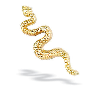 Snake Threadless Gold End  (Body Gems)