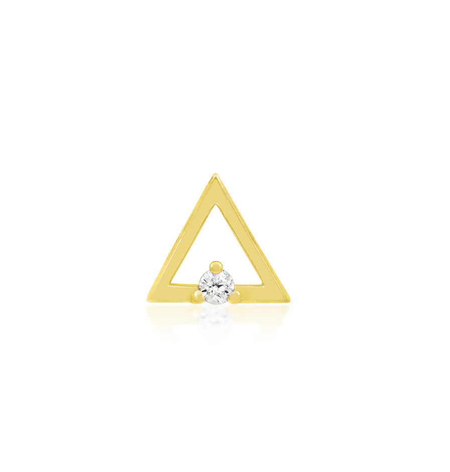 Gold Triangle w/ CZ Threadless End (Junipurr)