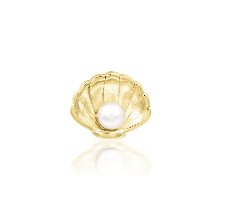 Shelby Yellow Gold Threadless End w/ Freshwater Pearl Centre (Junipurr)