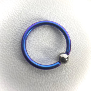 16g Titanium Captive Bead Ring w Plain Bead (CBR)